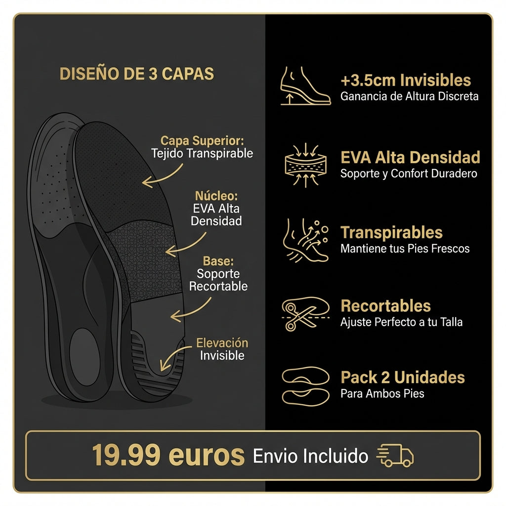 InvisibleLift — Plantillas de Altura +3,5cm