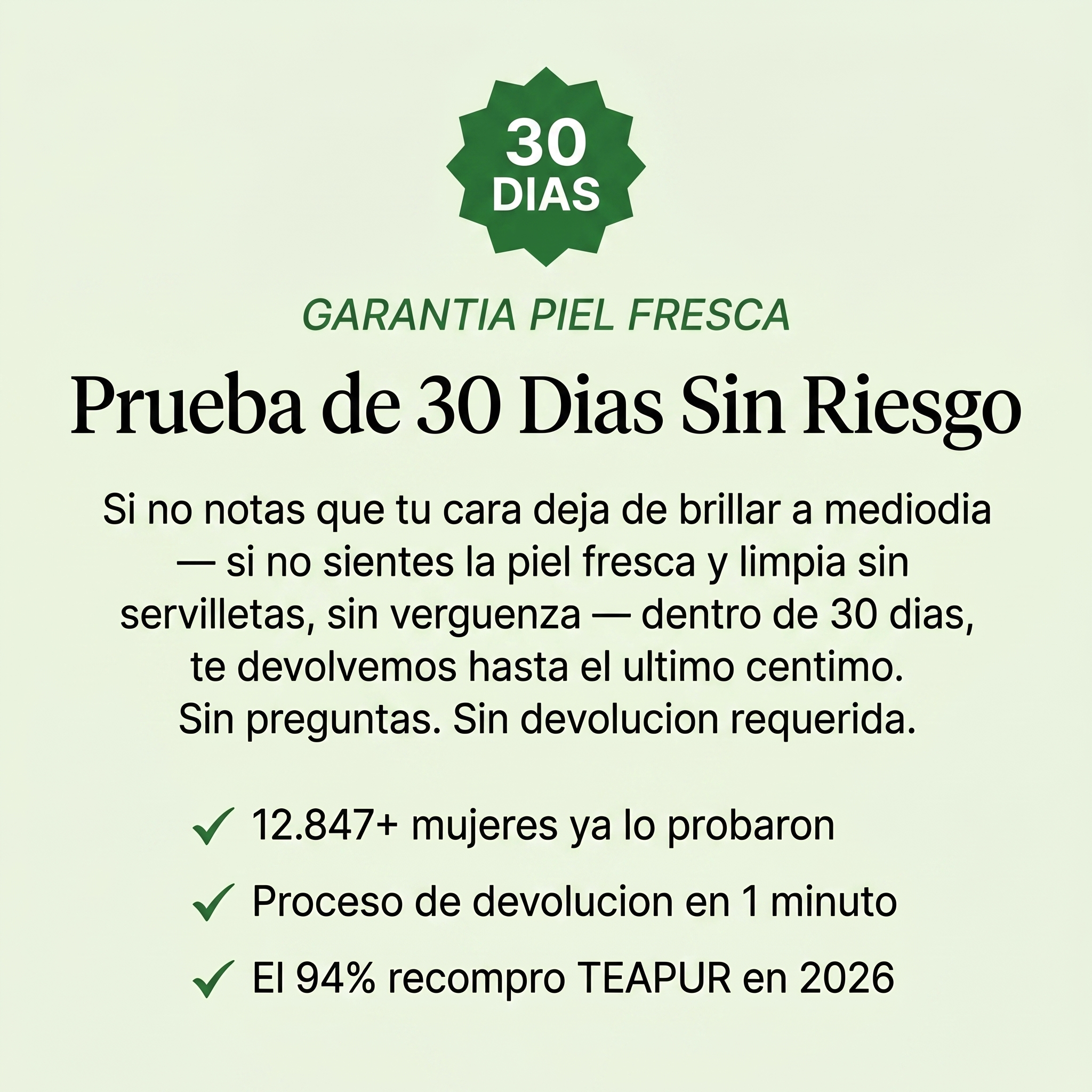 Mascarilla de Té Verde Teapur | Tu Maquillaje Dura Todo el Día